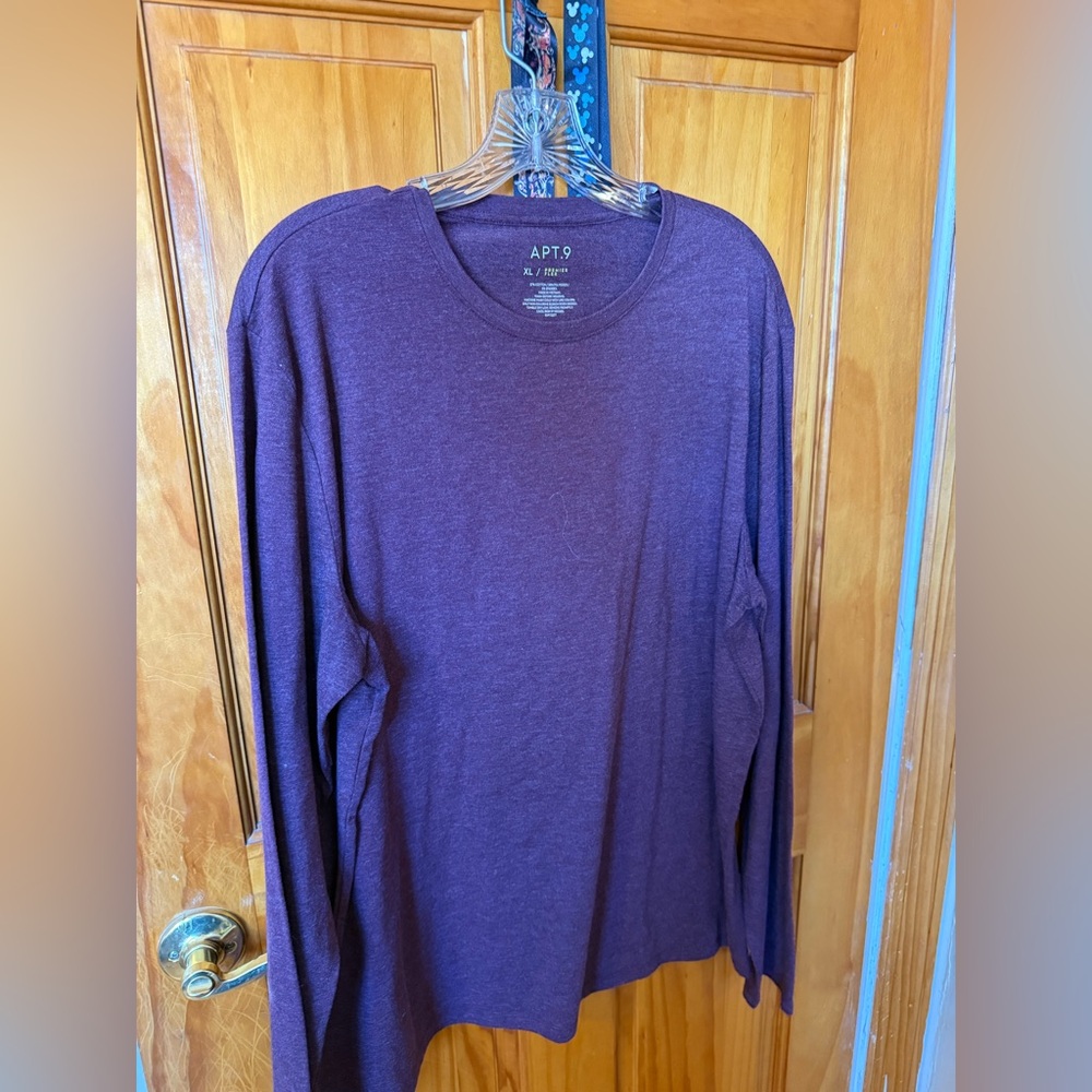 Mens APT. 9 Long Sleeve Purple Shirt Size XL